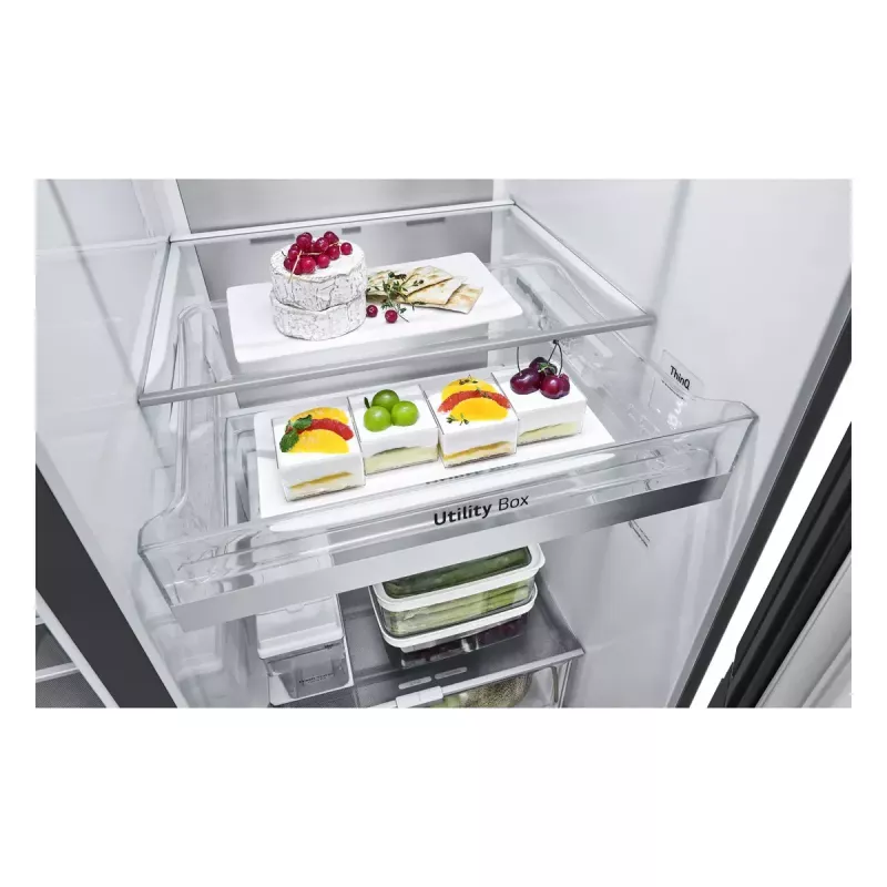 LG InstaView ™ ThinQ™ GSXV91MCAE Amerikietiškas šaldytuvas-šaldiklis 635 L