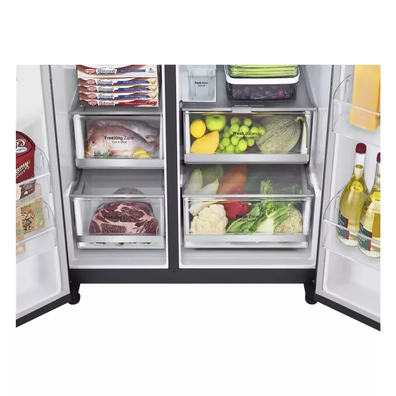 LG InstaView ™ ThinQ™ GSXV91MCAE Amerikietiškas šaldytuvas-šaldiklis 635 L