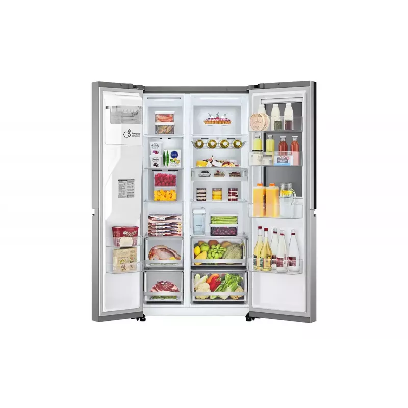 LG InstaView GSXV91PZAE šaldytuvas šoninis Freestanding 635 L juoda, nerūdijantis plienas