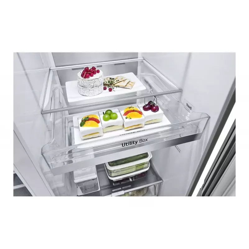 LG InstaView GSXV91PZAE šaldytuvas šoninis Freestanding 635 L juoda, nerūdijantis plienas
