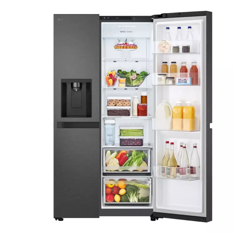 LG GSLC41EPPE šaldytuvas side-by-side, laisvai pastatomas, 641 l, juodas