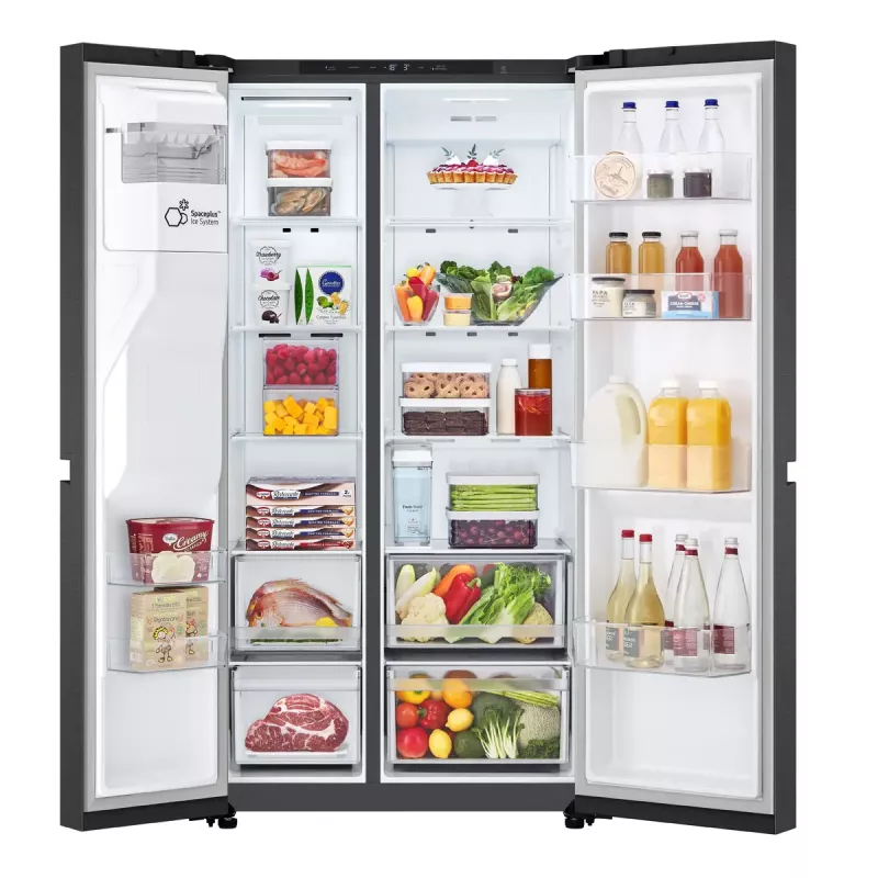 LG GSLC41EPPE šaldytuvas side-by-side, laisvai pastatomas, 641 l, juodas