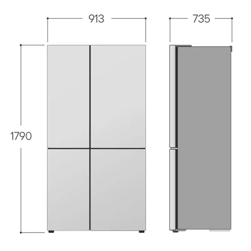 LG GSLC41EPPE šaldytuvas side-by-side, laisvai pastatomas, 641 l, juodas