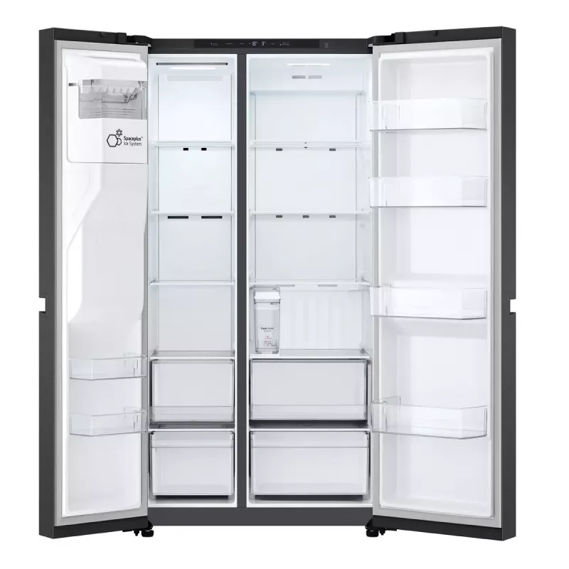 LG GSLC41EPPE šaldytuvas side-by-side, laisvai pastatomas, 641 l, juodas