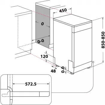 Whirlpool WSFO 3O34 PF laisvai pastatoma 10 komplektų