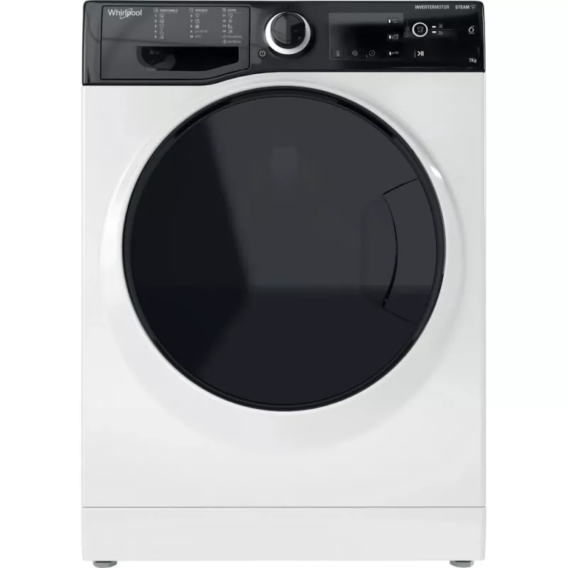 Whirlpool WRSB 7259 D EU skalbimo mašina su priekiniu įkrovimu 7 kg 1151 aps./min. juoda, balta