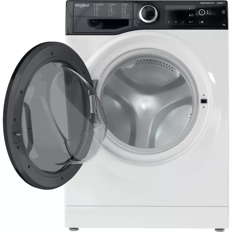 Whirlpool WRSB 7259 D EU skalbimo mašina su priekiniu įkrovimu 7 kg 1151 aps./min. juoda, balta