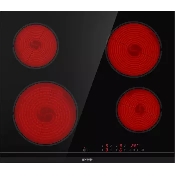 Gorenje ECT641BCSC kaitlentė Juoda Įmontuojama 60 cm Keraminė kaitlentė 4 zonos