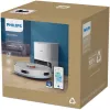 Robotas dulkių siurblys Philips XU2100/20 — apvalus LDS navigacija, 2700 Pa siurbimo galia, 130 min veikimo laikas, savaiminio ištuštinimo bazė, 3 L bazės dulkių maišelis, 0,38 L dulkių talpykla, ličio jonų 2600 mAh