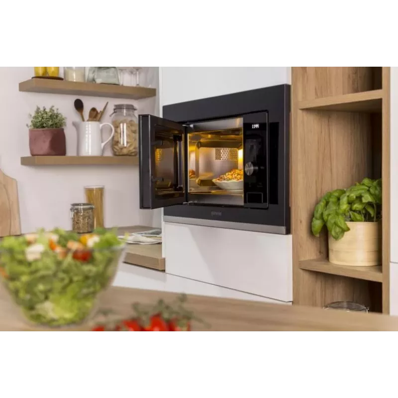 Gorenje XY820Z BM201AG1BG G600, įmontuojamas, mikrobangų krosnelė su griliu, 20 l, 800 W, įmontuotas ekranas, LED