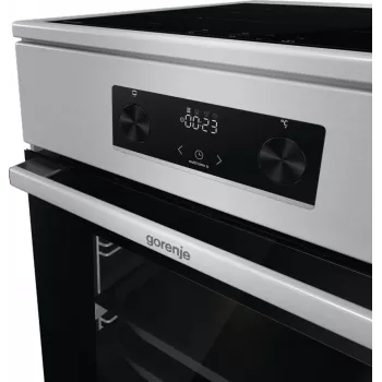 Gorenje 740742 viryklė Laisvai pastatoma viryklė Elektrinė Zonų indukcinė kaitlentė Juoda, Nerūdijantis plienas