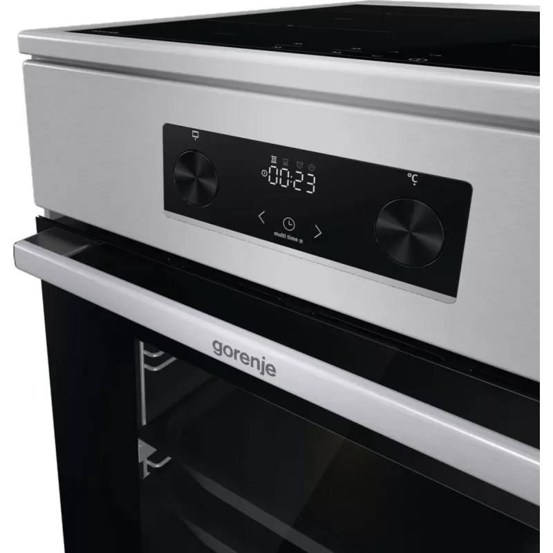 Gorenje 740742 viryklė Laisvai pastatoma viryklė Elektrinė Zonų indukcinė kaitlentė Juoda, Nerūdijantis plienas