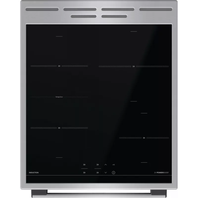 Gorenje 740742 viryklė Laisvai pastatoma viryklė Elektrinė Zonų indukcinė kaitlentė Juoda, Nerūdijantis plienas