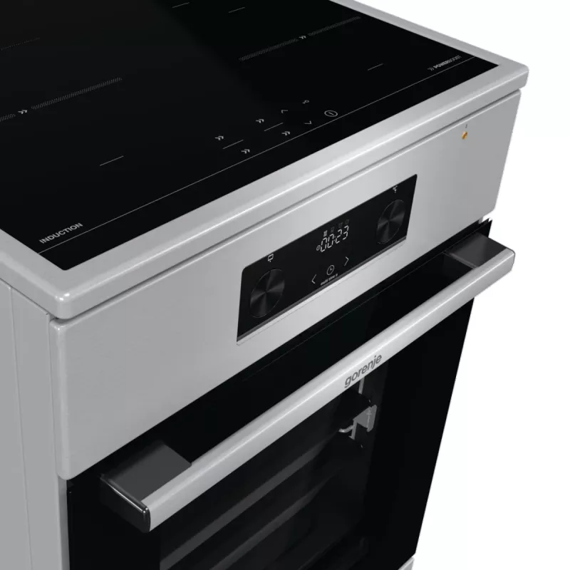 Gorenje 740742 viryklė Laisvai pastatoma viryklė Elektrinė Zonų indukcinė kaitlentė Juoda, Nerūdijantis plienas