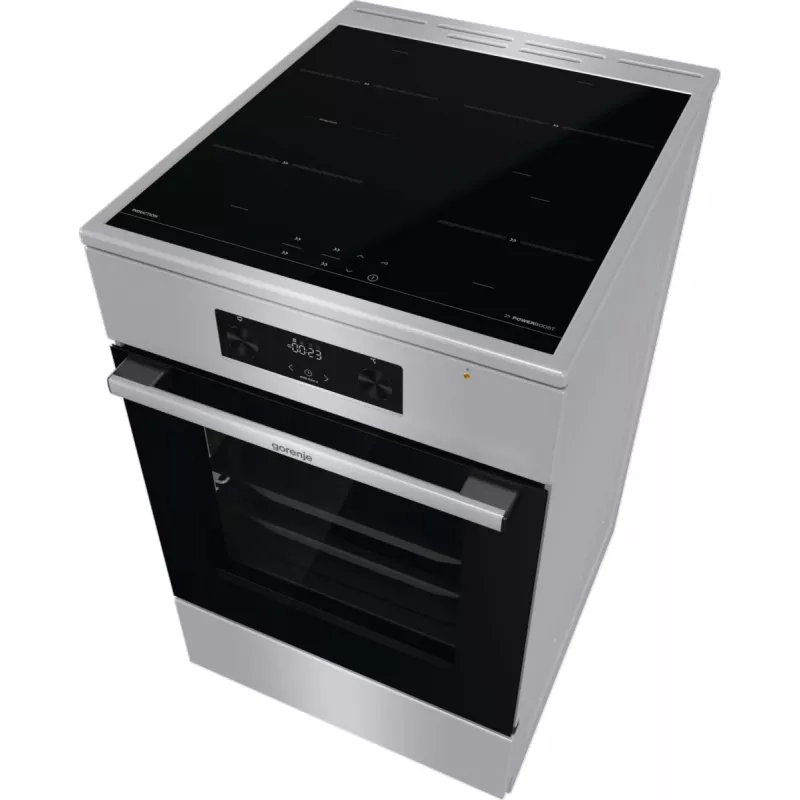 Gorenje 740742 viryklė Laisvai pastatoma viryklė Elektrinė Zonų indukcinė kaitlentė Juoda, Nerūdijantis plienas