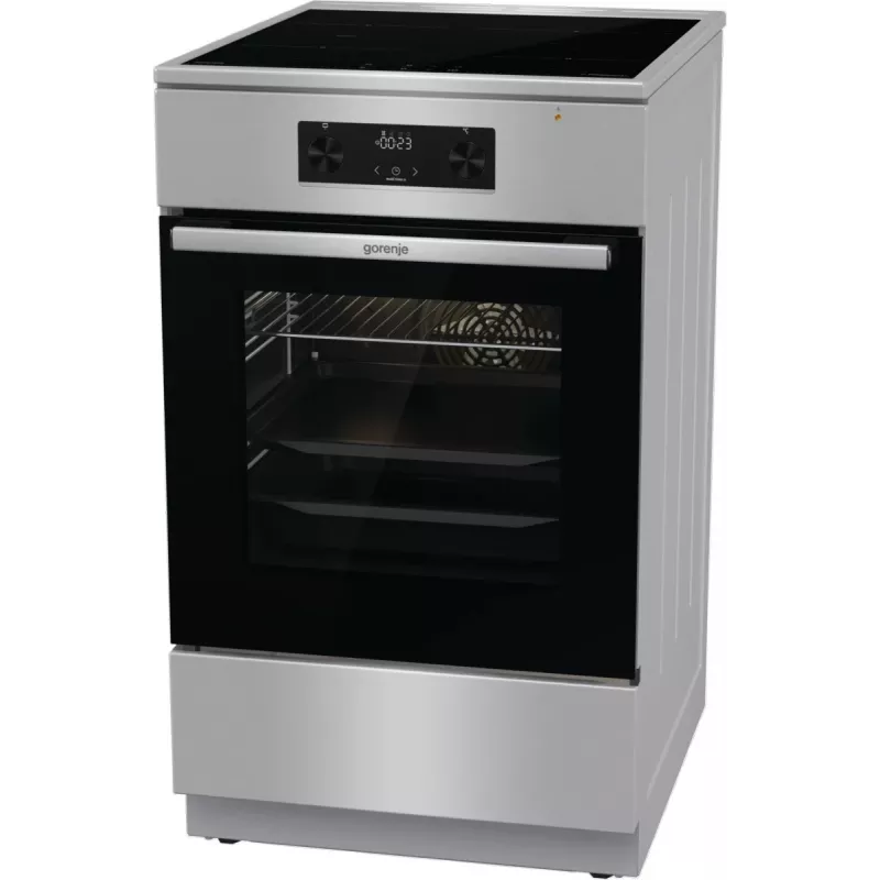 Gorenje 740742 viryklė Laisvai pastatoma viryklė Elektrinė Zonų indukcinė kaitlentė Juoda, Nerūdijantis plienas