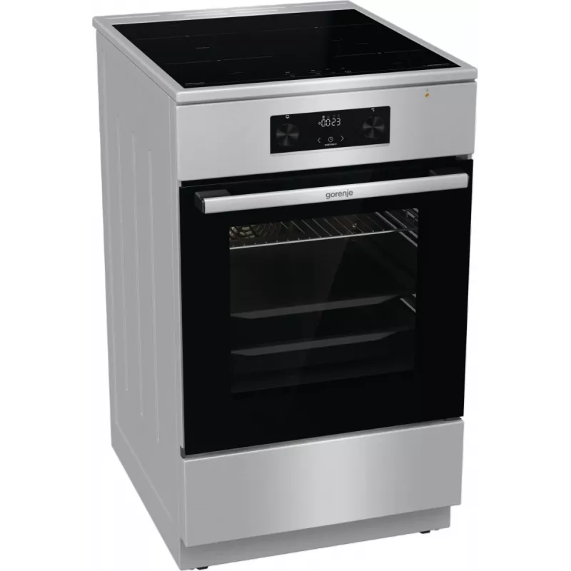 Gorenje 740742 viryklė Laisvai pastatoma viryklė Elektrinė Zonų indukcinė kaitlentė Juoda, Nerūdijantis plienas