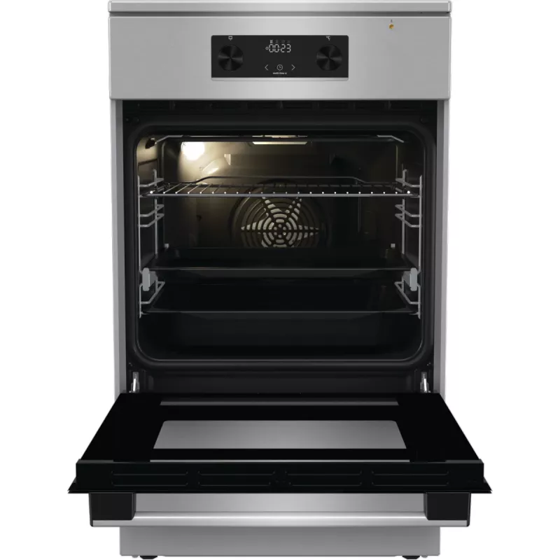 Gorenje 740742 viryklė Laisvai pastatoma viryklė Elektrinė Zonų indukcinė kaitlentė Juoda, Nerūdijantis plienas