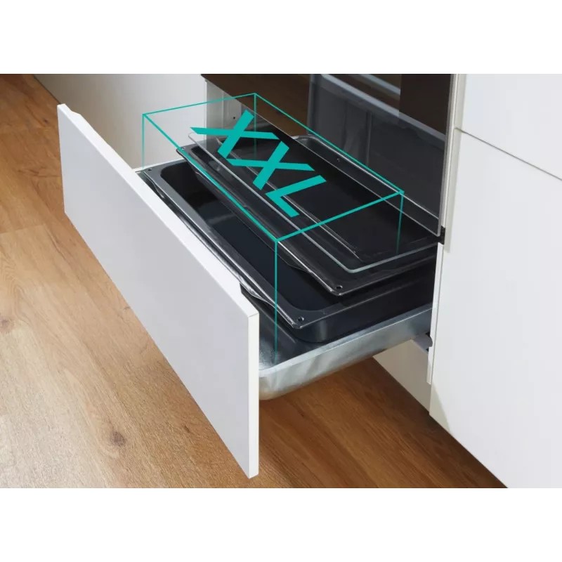 Gorenje 740742 viryklė Laisvai pastatoma viryklė Elektrinė Zonų indukcinė kaitlentė Juoda, Nerūdijantis plienas