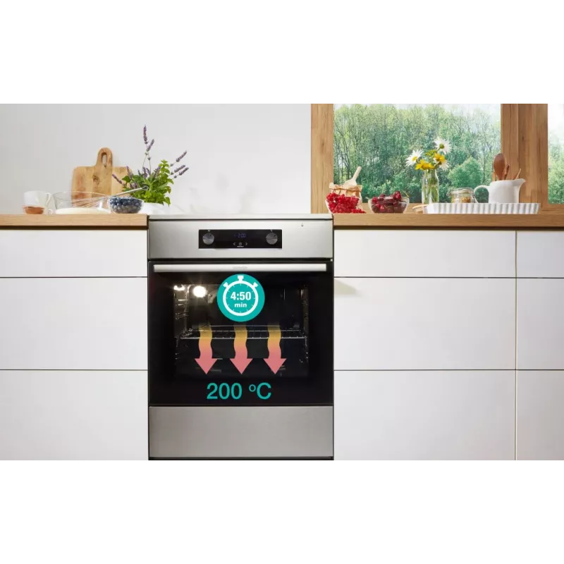 Gorenje 740742 viryklė Laisvai pastatoma viryklė Elektrinė Zonų indukcinė kaitlentė Juoda, Nerūdijantis plienas