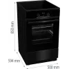 „Gorenje“ GEIT5C60BPG, laisvai pastatoma viryklė, elektrinė, keraminė kaitlentė, juoda