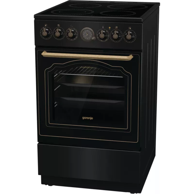 Gorenje GECS5B70CLB laisvai pastatoma viryklė elektrinė keraminė kaitlentė juoda