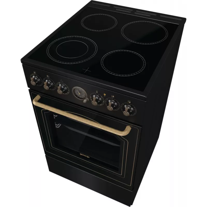 Gorenje GECS5B70CLB laisvai pastatoma viryklė elektrinė keraminė kaitlentė juoda