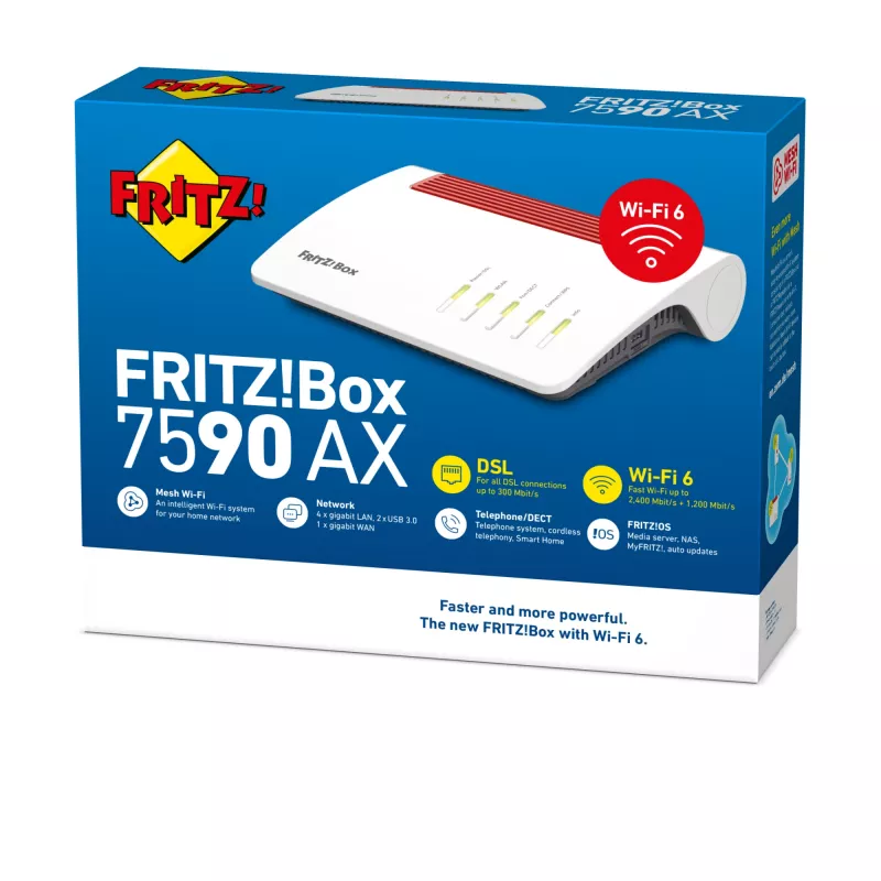 Stalinis maršruto parinktuvas FRITZ!Box 7590 AX Dviejų juostų Wi-Fi 6