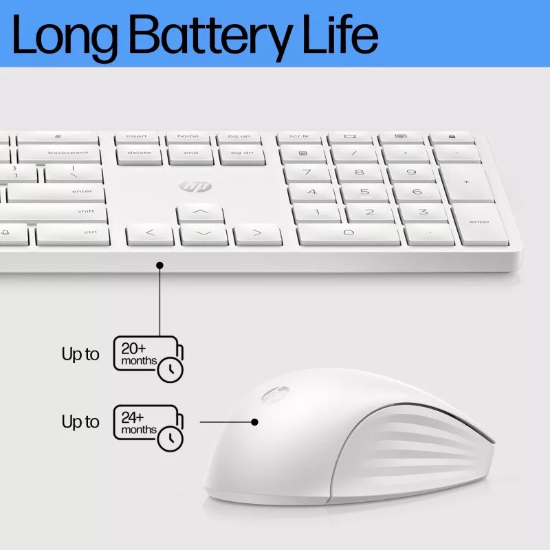 HP 655 belaidžių klaviatūros ir pelės rinkinys, pilno dydžio, mechaninė, QWERTY