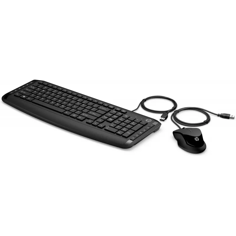 HP Pavilion klaviatūra ir pelė 200, laidinė, USB, mechaninė, QWERTY, juoda, pelė komplekte