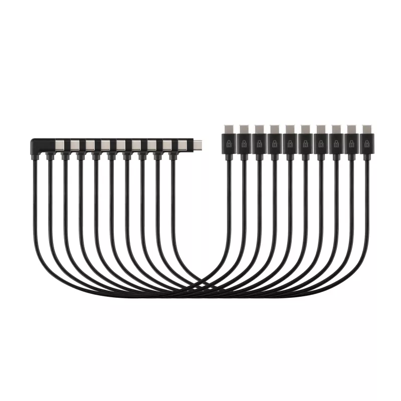Kensington USB-C įkrovimo kabeliai (10 vnt. pakuotėje), 0,315 m, USB C, USB C, juodi