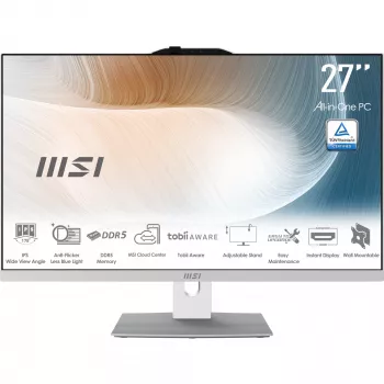 MSI Modern AM272P 1M-846EU Intel Core 7 150U 68.6 cm (27 colių) 1920 x 1080 pikseliai Viskas viename kompiuteris 16 GB DDR5-SDRAM 1 TB SSD Windows 11 Pro Wi-Fi 6E (802.11ax) Juoda