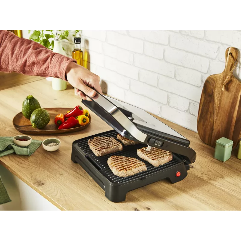 Kontaktinė keptuvė Tefal Inicio Adjust GC272D10 su nepridegančiomis plokštėmis ir reguliuojama temperatūra