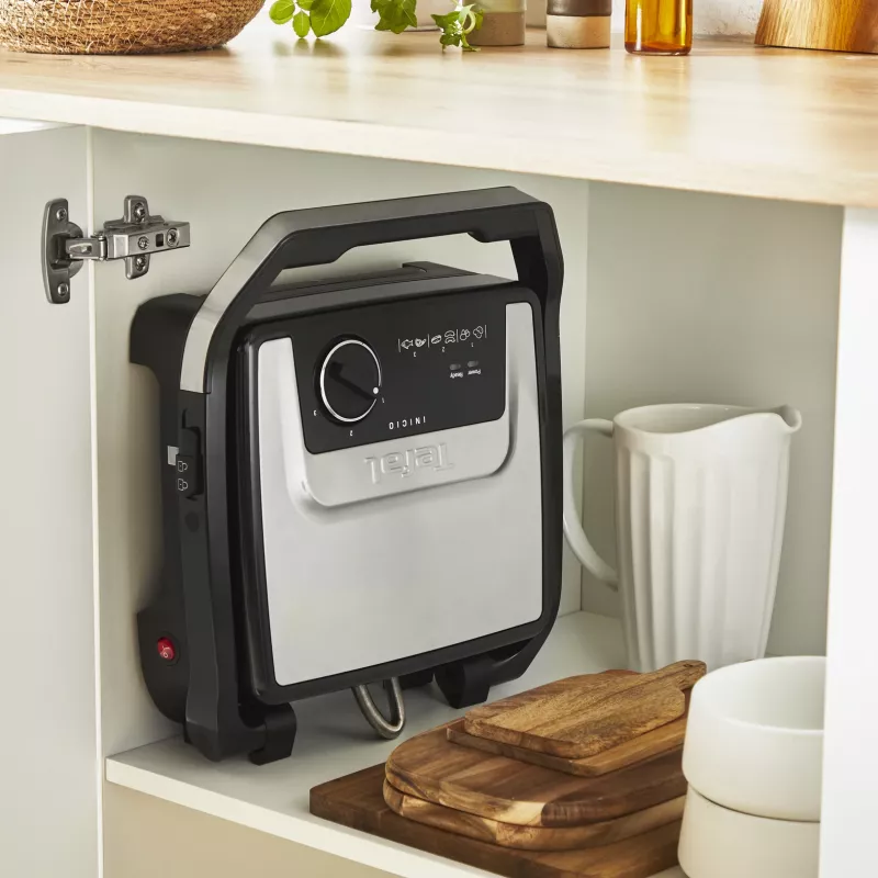 Kontaktinė keptuvė Tefal Inicio Adjust GC272D10 su nepridegančiomis plokštėmis ir reguliuojama temperatūra