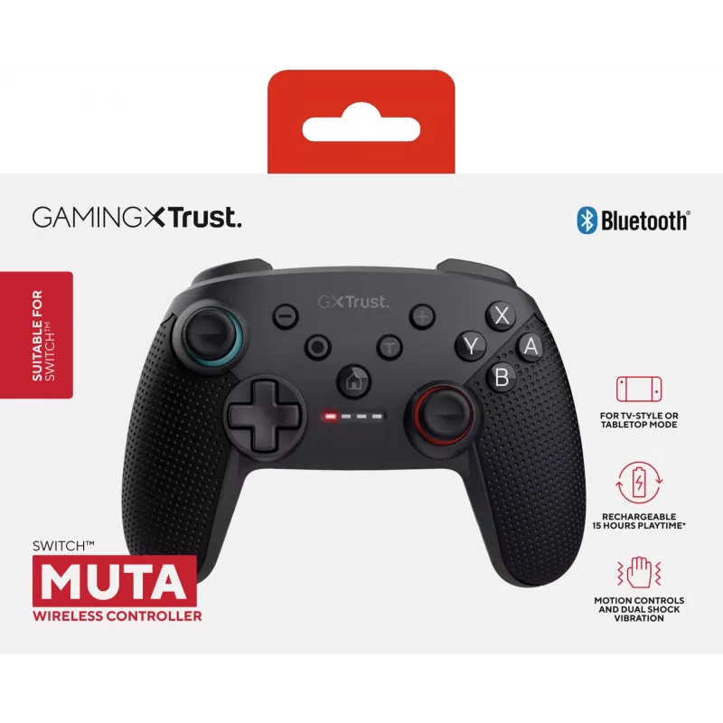Trust GXT 1246 MUTA Juoda Bluetooth žaidimų pultelis Analoginis / Skaitmeninis Nintendo Switch, Nintendo Switch Lite, Nintendo Switch OLED