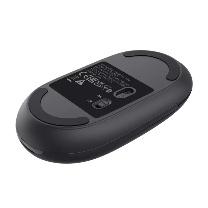 pelė TRUST Seron plonas Multi — abiem rankoms tinkama biuro pelė, optinė 3200 DPI, RF belaidė + Bluetooth, 7 mygtukai, juoda