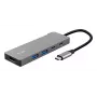 USB Type-C šakotuvas TRUST 26062 — HDMI + USB 3.2 Gen 1 Type-A & Type-C, pilka, 5 prievadai