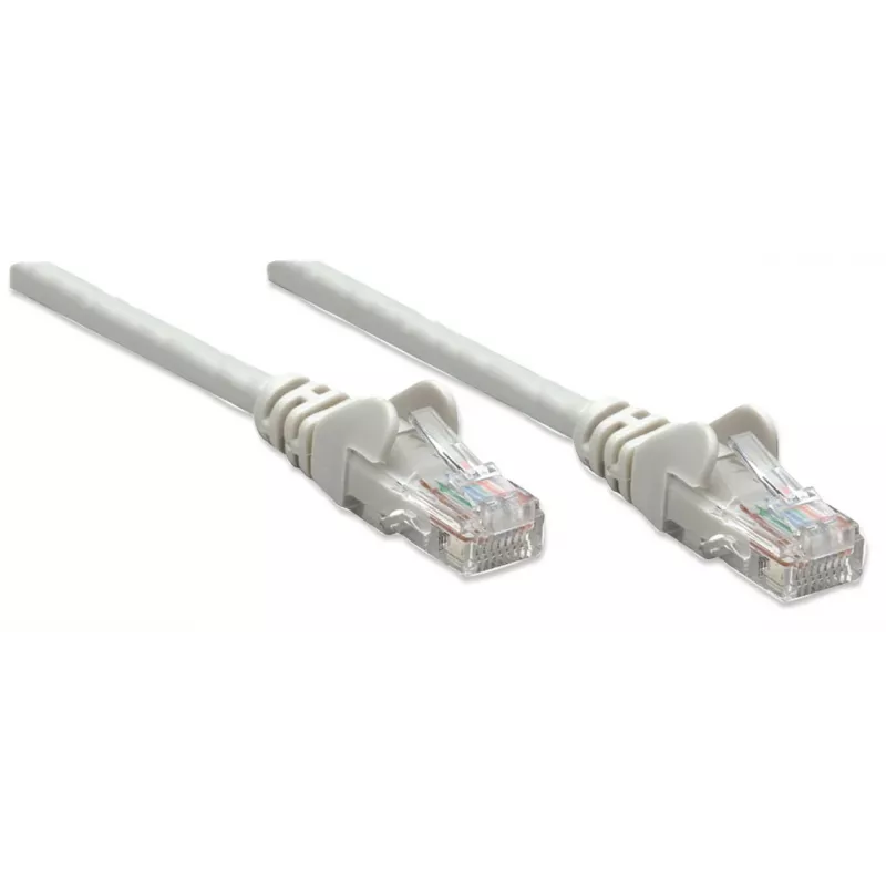 Intellinet tinklo kabelis, Cat5e, 20 m, pilkas, CCA, U/UTP, PVC, RJ45, paauksuoti kontaktai, besipainiojanti apsauga, su apsauginiu gaubteliu, garantija visam tarnavimo laikui