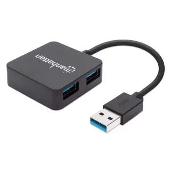 Manhattan USB-A 4 prievadų šakotuvas, 4x USB-A prievadai, 5 Gbps (USB 3.2 Gen1, dar žinomas kaip USB 3.0), maitinamas per USB (nereikia išorinio maitinimo bloko). Greitas įkrovimas: 1 prievadas iki 0,9 A; įkrovimui per 4 prievadus reikalingas išorinis maitinimo blokas (nepridedamas). Atitinka ST4300MINU3B