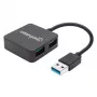 Manhattan USB-A 4 prievadų šakotuvas, 4x USB-A prievadai, 5 Gbps (USB 3.2 Gen1, dar žinomas kaip USB 3.0), maitinamas per USB (nereikia išorinio maitinimo bloko). Greitas įkrovimas: 1 prievadas iki 0,9 A; įkrovimui per 4 prievadus reikalingas išorinis maitinimo blokas (nepridedamas). Atitinka ST4300MINU3B