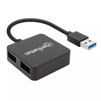 Manhattan USB-A 4 prievadų šakotuvas, 4x USB-A prievadai, 5 Gbps (USB 3.2 Gen1, dar žinomas kaip USB 3.0), maitinamas per USB (nereikia išorinio maitinimo bloko). Greitas įkrovimas: 1 prievadas iki 0,9 A; įkrovimui per 4 prievadus reikalingas išorinis maitinimo blokas (nepridedamas). Atitinka ST4300MINU3B