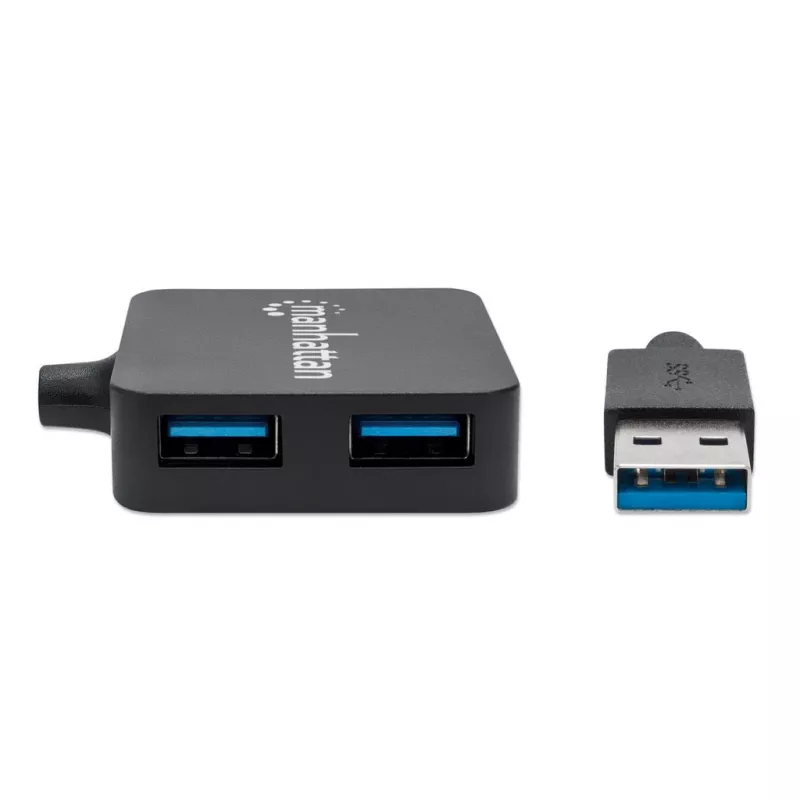 Manhattan USB-A 4 prievadų šakotuvas, 4x USB-A prievadai, 5 Gbps (USB 3.2 Gen1, dar žinomas kaip USB 3.0), maitinamas per USB (nereikia išorinio maitinimo bloko). Greitas įkrovimas: 1 prievadas iki 0,9 A; įkrovimui per 4 prievadus reikalingas išorinis maitinimo blokas (nepridedamas). Atitinka ST4300MINU3B