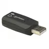 Manhattan USB-A garso adapteris, USB-A į 3,5 mm mikrofono įvesties ir garso išvesties prievadai, 480 Mbps (USB 2.0), palaiko 3D ir virtualų 5.1 erdvinį garsą, Hi-Speed USB, juodas, trejų metų garantija