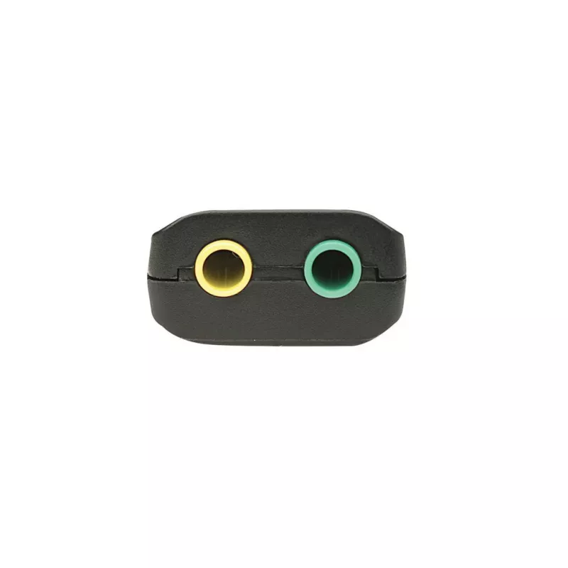 Manhattan USB-A garso adapteris, USB-A į 3,5 mm mikrofono įvesties ir garso išvesties prievadai, 480 Mbps (USB 2.0), palaiko 3D ir virtualų 5.1 erdvinį garsą, Hi-Speed USB, juodas, trejų metų garantija