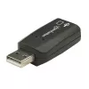 Manhattan USB-A garso adapteris, USB-A į 3,5 mm mikrofono įvesties ir garso išvesties prievadai, 480 Mbps (USB 2.0), palaiko 3D ir virtualų 5.1 erdvinį garsą, Hi-Speed USB, juodas, trejų metų garantija