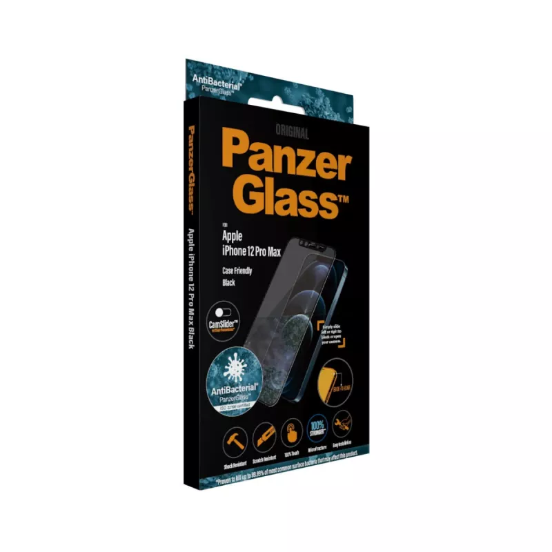 PanzerGlass ® CamSlider® Ekrano Apsauga iPhone 12 Pro Max | Nuo Krašto Iki Krašto