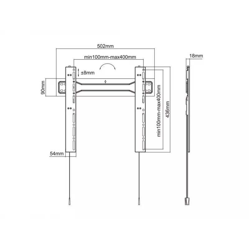 Multibrackets M VESA Wallmount Super plonas Fixed 400 MAX