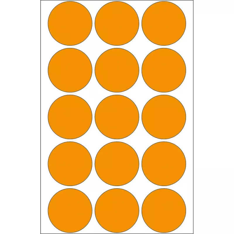 Universalūs lipdukai HERMA 2274 šviečianti oranžinė 32 mm apvalūs 360 vnt.