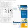 Lipnios etiketės HERMA Nuimamos A4 Ø 10 mm apvalios baltos