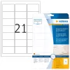 Lipnios spausdintuvo etiketės HERMA Labels skaidrios kristalinės A4 63,5x38,1 mm